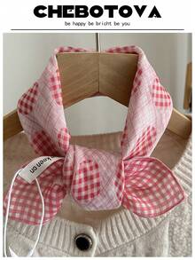 1条女士纹理小围巾/手帕/头巾，多功能印花亚麻围巾/颈巾/手帕，欧美风格，适合夏季沙滩裙 - 彩色 - 查看 30