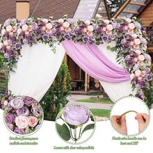 Geosar 8 Bundles Artificial Peonies Flowers Fake Silk Peony Bouquet Faux Peonies Flowers Bulk For Decoration Vase Floral Arrangements Wedding Party Table (Gray Purple,Light Purple) - 灰紫色 - 查看 4