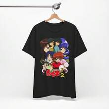 TEEZDAY A0150 Anime Tee 100 Cotton Vintage Manga Short-Sleeve Unisex T-Shirt Retro Anime Shirt Streetwear Japan Style - 黑色 - 查看 8
