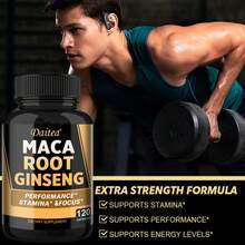 Daitea Dietary Supplement - Contains A Special Blend Of Maca Root Extracts (Yellow, Red, And Black Maca Root Extracts), Ginseng Stem And Leaf Extract - For Performance, Focus, And Endurance - 120 Capsules - 1 Bottle - 查看 5