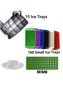 1 khay làm đá viên 15 ô bằng silicon, khuôn làm đá đơn giản dùng cho tủ lạnh, nhà bếp, trường học, đám cưới, trang trí nhà cửa, dụng cụ nhà bếp. - Nhiều màu - Xem 3