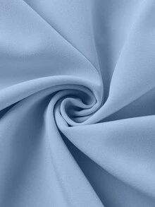 Plus Notched Neckline Ruffle Sleeve Peplum Blouse - Blue - View 5