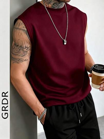  Camiseta de tirantes clásica y minimalista para hombres GRDR, adecuada para deportes, fitness y uso diario