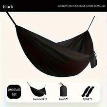 1pc New Ultra-Light Nylon Parachute Fabric Double Hammock, Polyester Taffeta Outdoor Portable Hammock, Suitable For Camping And Mosquito-Proof - Multicolor - View 2