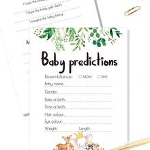 10/20/30Pcs, Baby Prediction And Advice Cards, Woodland Animals And Greenery Baby Shower Game Cards, Predict Baby's Name Gender And Birth Date, Fun Interactive Activity For Gender Reveal Party Supplies, Keepsake Cards - Multicolor - View 4