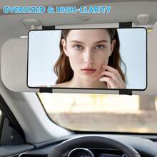 1 pieza Espejo de visera de coche con diamantes de imitación (versión sin luz) - Accesorio de maquillaje creativo, regalo perfecto para el hogar, espejo de visera de coche, espejo de decoración de diamantes popular, espejo compacto de visera de coche - Superficie de espejo de vidrio rectangular y plano, herramienta auxiliar de espejo retrovisor para mujeres, accesorio de coche | Regalo ideal, accesorio de para conducir | Estética moderna | Vidrio duradero, espejo de visera de coche - Multicolor - Ver 4