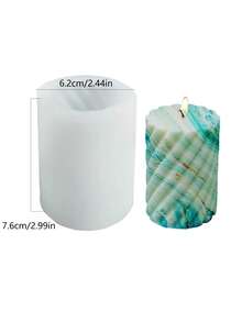 DIY Handmade Candle Mold, Rotating Cylindrical Aromatherapy Candle Silicone Mold - White - View 3