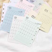 12 Sheets 2026 Monthly Calendar Planner Binder Refill Pages - A6 A7 M5 Size - Binder Inserts Habit Tracker Schedule Organizer School Supplies - 2026 Calendar Replacement Core - View 9