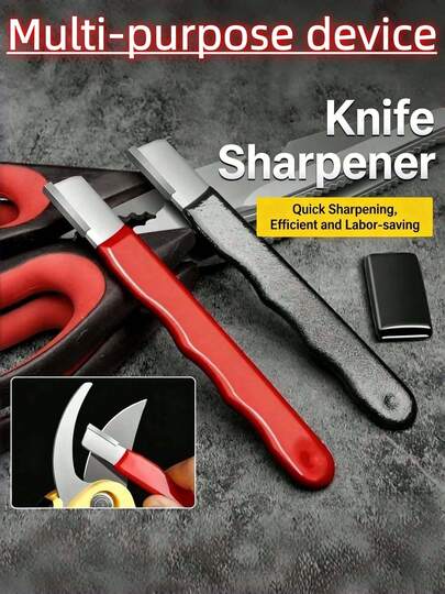 1/2 Pieces (Random Matte Finish) Scissor Sharpener, Pruning Shears Blade Opener, Sharpening Tool, Knife Sharpener, Home Whetstone, Quick Sharpener, Whetstone, Kitchen Utensil, Portable Whetstone, Compact Sharpener, Scissors And Knife Blade Opener Tool