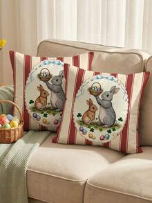 1/2/4件装柔软舒适的装饰枕套，透气亲肤，带拉链方便清洗，适用于沙发/卧室/客厅，是婚礼/节日的理想礼物，不含枕芯。 - 彩色 - 查看 6