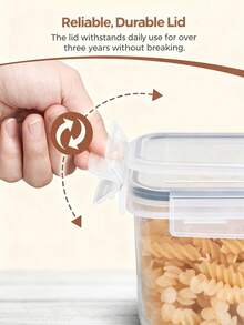 49 Stück versiegelte Lagerboxen, multifunktionale und wiederverwendbare Lebensmittelbehälter mit Schutz gegen Undichtigkeiten, tragbar und stapelbar – geeignet für die verschlossene Aufbewahrung von Getreide, Snacks, Tee und Nudeln. Mit Etiketten und Markierungsstift, ideal für Haushaltskochutensilien und Lagerbehälter. - transparent - Übersicht 7