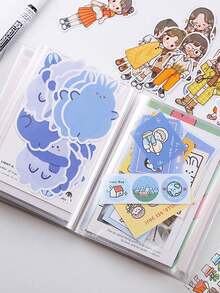 Frosted Mini File Folder Storage Album Book,Plastic Document Organizer For Office School (20 Pages/20 Slots/Book) - Storage Booklet (20 Slots) - View 5