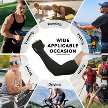 1/2/3 Pairs Solid Color Sun Protection Compression Arm Sleeves, Cooling For Outdoor Activities In Summer. Long Sleeve With Thumb Hole Can Cover Tattoos, Unisex Design Suitable For Sports, Workout, Cycling And Baseball. - A - View 10