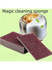 50pcs/10pcs 5pcs Magic Scouring Pad, Pot Bottom Cleaning And Descaling Sponge, Pot Bottom Sponge Brush, Rust-Removing Sponge, Dishwashing Sponge Block, Scouring Pad, Power Cleaning, Cleaning Supplies, Cleaning Tools, - A Thin Version - View 1