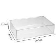 Caja de acrílico con tapa abatible, caja de exhibición con tapa transparente y bisagras, pequeño contenedor de almacenamiento multiusos para escritorio para recuerdos, joyas, dulces - 4 x 2,3 x 1,18 pulgadas - Ver 3