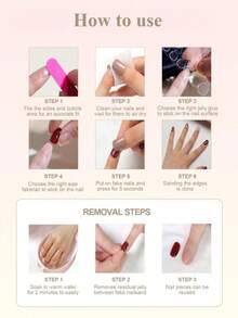 24pcs Blue Square Short Fake Nails, Floral Pattern With Gold Beads, Suitable For Daily Life, Dates And Parties, Acrylic Nail Stickers, Short Nails, Acrylic Nail Kit, Nail Art, Press-On Nails - Multicolor - View 6