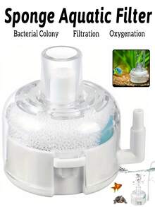 1 szt. Mały, ultracienki, cichy, zanurzalny filtr napowietrzający, gąbkowy filtr tlenowy 3 w 1 do akwarium, wielofunkcyjny dodatek do akwarium, ultracichy, przezroczysty, zewnętrzny filtr do usuwania odpadów akwariowych, odpowiedni do akwariów o różnych rozmiarach - Typ A - Zobacz 2