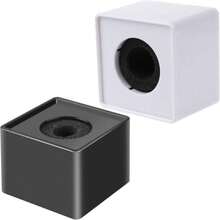 Onwon 2 Pieces Portable Square Cube Shaped Interview Mic Microphone Flag Station Logo Superior ABS Material, Black And White - ColorA - View 1