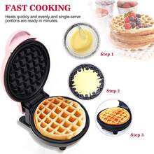 Manovix Mini Waffle Maker Non-Stick Coating Compact Waffle Iron With Adjustable Browning Control | Kitchen Small Appliance & Creative Cooking Tool | Makes Classic/Stuffed/Savory/Dessert Waffles - Multicolor - View 6
