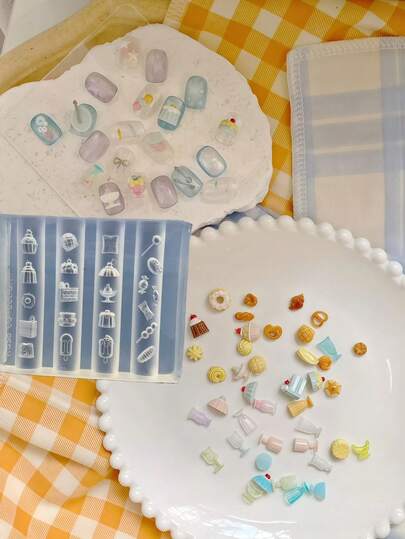 Cute Cartoon Nail Art Molds, Cake, Bread, Dessert, Cup Nail Art Molds, Food Toy Series
