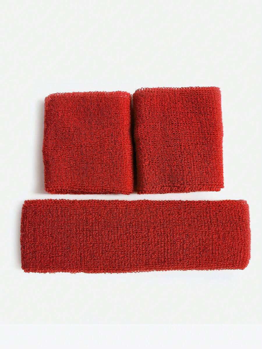 1 Bộ Băng đô và Băng cổ tay thể thao bằng vải bông mềm mại, phù hợp cho cả nam và nữ. - Nhiều màu - Xem 1