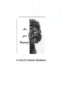 1pc Frameless 'Are You Pooping?' Humorous Portuguese Water Dog Canvas Print - Funny Pet Lover Gift, Rustic Home Decor For Bathroom, Living Room, Bedroom, Dorm, Home Office Classroom, Unique Artist Style Wall Art & Best Gift Choice - Puppy - View 11