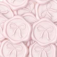 30个3D蝴蝶结蜡封贴纸，优雅的香槟色自粘封印，适用于婚礼请柬、礼品包装装饰、信封、圣诞节和派对装饰、贺卡 - 浅粉色 - 蝴蝶結-淡粉 - 查看 4