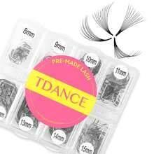 TDANCE 14D Mixed Length 8-15MM Handmade Pre-Made Bulk Lashes, Pointed Base, 600 Strands/Cluster, Lash Clusters, Individual Lashes, False Eyelashes - Black - View 7