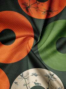 Men's Donut Print Drawstring Waist Double-Layer Beach Shorts - Multicolor - View 5