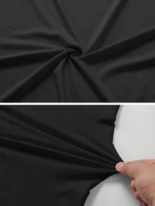 Men's Casual Fashion T-Shirt, Lightweight Round Neck Printed Quick-Dry Running Short Sleeve Top, Summer - Black - View 5