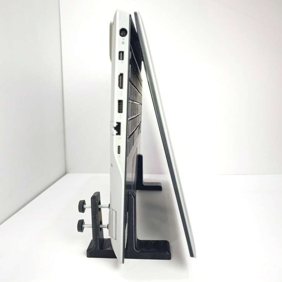 垂直笔记本电脑支架，可调节，2 件装，可拆卸笔记本电脑支架，带防滑垫，节省空间的桌面支架，带通风设计，适用于游戏笔记本电脑，兼容 MacBook、戴尔、惠普以及所有厚度不超过 1.7 英寸的笔记本电脑。 - 彩色 - 查看 1