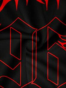 Camiseta de manga corta con estampado gráfico de calavera con llamas, estilo gótico para hombres - Blanco - Ver 3