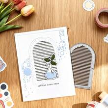 1pc Creative Arch Striped Metal Cutting Mold, DIY Embossing Cutting Die Mold, Suitable For Cards, Envelopes, Photo Albums, Embossed Paper Crafts, Album Stamps, Cards - A - View 3