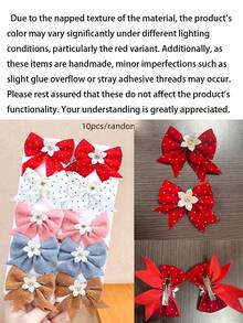 16件套仿珍珠蝴蝶结发夹套装 - 适合女孩和女士，精心制作的蝴蝶结纹理，搭配闪亮的仿珍珠元素，优雅精致。无论是日常出行、购物约会还是派对聚会，一个简单的发夹就能瞬间提升您的时尚感和精致度。可爱配饰、发饰、头饰、发夹 - 彩色 - 查看 10