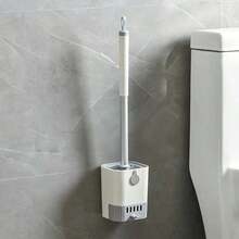Toilet Bowl Brush And Holder 1 Pack Long Handle Toilet Brush For Bathroom With Freestanding Ventilated Holder Wall Mountable Flexible Toilet Brush Set For Cleaning The Toilet White - White - View 2