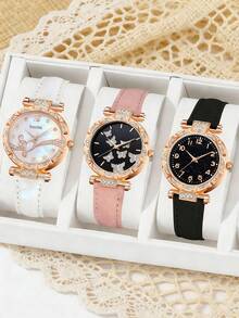 1件休闲创意简约高端设计优雅方形石英表，适合年轻人和学生，年末促销 - 彩色 - 查看 10