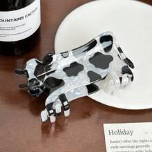 Cartoon Cow Claw Clip, Cute Animal Ponytail Clip, Acrylic Hair Claw, Creative Hairclip For Bun - Multicolor - View 3