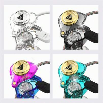 Tangle-Free QKZ AK3 FiLe Wired Earphone Sports Headset With Microphone Hifi Music Monitor Bass Noise Proof Gaming Earbuds For Music Gaming Video Calling Spring Gift Birthday