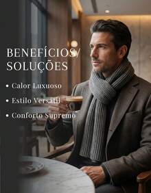 Men's Wool Scarf Without Fringe Modern Casual Style - 深灰色 - 查看 3