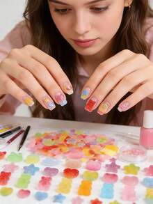 10/30/50/80/100/150/200/300/500pcs Vibrant Candy Color Heart Shaped Resin Beads - Essential Jewelry Making Supplies For Unique Accessories - Ideal For DIY Projects And Handmade Gifts - Multicolor - View 6