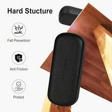 Glasses Case Hard Shell Eyeglass Case With Cleaning Cloth, PU Leather Protective Eye Glass Cases Fits Most Sunglasses - Black - View 3