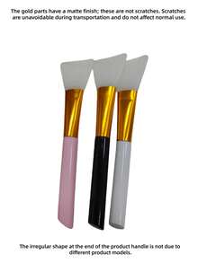 1/3/5pcs Silicone Face Mask Brush, Mud Mask Brush, Makeup Brush, Mask Mixing Brush, In Stock, White Handle, Pink Handle, Soft Bristles - Multicolor - View 6