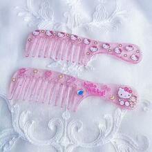 SANRIO （正版授权）1把三丽鸥卡通透明可爱黑猫、梦宫狗、美乐蒂便携式粗齿小梳，精致迷你梳，口袋梳，适合日常使用和学生生日礼物 - 梳子 - 查看 1