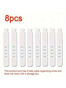 8pcs/10pcs/20pcs Desktop Cable Organizer With 8 Data Cables & Clips - Lightweight, No Power Needed, Office Storage Solution, Cable Management Organizer - Multicolor - View 1