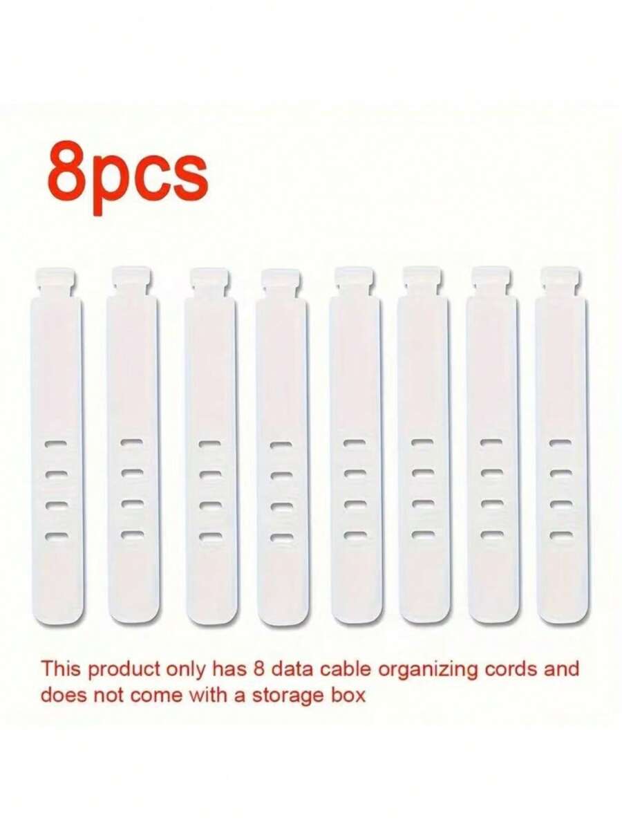 8pcs/10pcs/20pcs Desktop Cable Organizer With 8 Data Cables & Clips - Lightweight, No Power Needed, Office Storage Solution, Cable Management Organizer - Multicolor - View 1