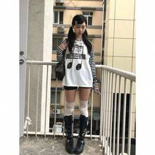 1-Piece American Retro Y2K Girly Long Sleeve T-Shirt With A Loose, Fluffy Design And Star Illustration, Outerwear Base, Autumn Top - 白色-3 - 查看 2