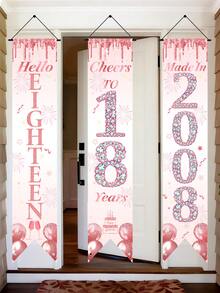 Bộ 3 món màu vàng hồng mừng sinh nhật lần thứ 18: Cờ sinh nhật lần thứ 18, Băng rôn sinh nhật lần thứ 18, Trang trí tiệc sinh nhật lần thứ 18, Câu đối sinh nhật lần thứ 18, Phông nền trang trí sinh nhật, Vải phông nền sinh nhật, Trang trí tường tiệc sinh nhật, Trang trí khung cảnh sinh nhật, Đồ dùng tiệc sinh nhật, Quà tặng sinh nhật lần thứ 18, Quà tặng tiệc, Quà tặng mừng tuổi trưởng thành. - Sinh nhật lần thứ 18 màu vàng hồng - Xem 5