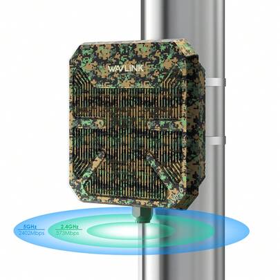 WAVLINK WiFi 6 Outdoor Extender/Access Point,AX3000 High-Speed Weatherproof Wireless Router With 4x12dBi Antennas,IP67 Waterproof,3km Long Range,PoE Powered,Supports Mesh For Yard,Farm & Outdoor Harsh Environment