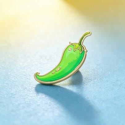 Green Pepper Enamel Brooch Pin Fashion Decorative Brooches Ornaments Lapel Bag Badges Jewelry Gifts