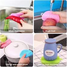 清洁抹布可用于清洁餐具、碗碟、锅具、平底锅、水果、蔬菜、汽车、浴室，以及清洁化妆工具、去除宠物毛发和其他餐具、碗碟、锅具、水果和蔬菜、车辆、浴缸等。易于清洁的硅胶刷头易于维护，也可放入洗碗机中清洗。 - A - 查看 10